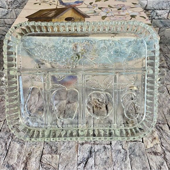 Indiana Glass Vintage Glass Platter Serving Ware Relish Tray - Picture 1 of 6